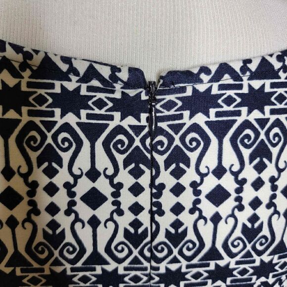 Talbots A Line Knit Geometric Sleeveless Dress Navy White Small - Picture 8 of 15